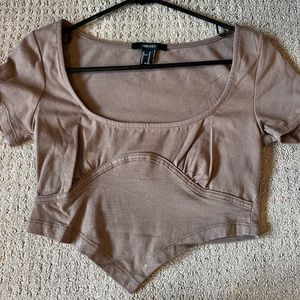 Brown Cropped Shirt